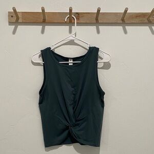 YogaLicious Green Twist Front Tank
